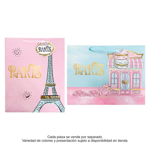 Bolsa de Regalo Prichos París de Cartón y Listón Varios Modelos 1 Pieza