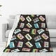 thumbnail image 1 of Fotbe Colorful Retro Tape Manta de Franela Acolchonada con Estampado, Súper Suave y Esponjosa, Extra Grande para Sofá, Cama, Uso Todo el Año-60"x50", 1 of 7