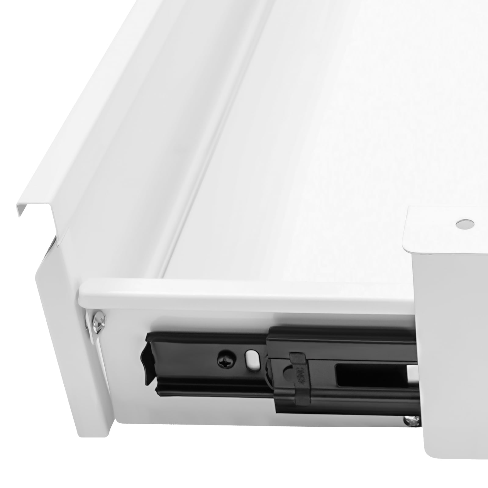 Under Desk Mounted Sliding Pull-out Drawer without Shell for Office Desk, Pull-out Drawer Storage Organizer for Sit Stand Workstation Store Keyboard, Mouse, White