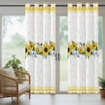 thumbnail image 5 of Outdoor Curtains for Patio Waterproof, Sunflower Outdoor Privacy Panels Grommet, Yellow Flowers Yellow Plaid Farmhouse Blackout Outside Curtains for Porch/Cabana/Pergola/Gazebo 54"x95", 2 Panels, 5 of 8