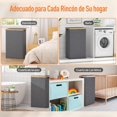 thumbnail image 3 of Cesto Para la Ropa con Tapa, 100L Cesto Ropa Sucia con 1 Bolsa Extra&iacute;ble, Cesto de Almacenamiento de Ropa para Lavar Y Guardar Ropa, Adecuado para Ba&ntilde;os, Salas de Estar, Dormitor, 3 of 7