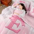 thumbnail image 4 of Castle Fairy 7-Piece Twin Bedding Set - Monogram E, Cute Bow (Ombre Glitter Print, Set 2), 4 of 8