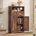 thumbnail image 4 of Storage Cabinet with 2 Drawers and Adjustable Shelves, Floor Cabinet with Doors, Bathroom Storage Cabinet for Living Room, Dining Room, Entryway, Rustic Brown CNSNG008F, 4 of 8