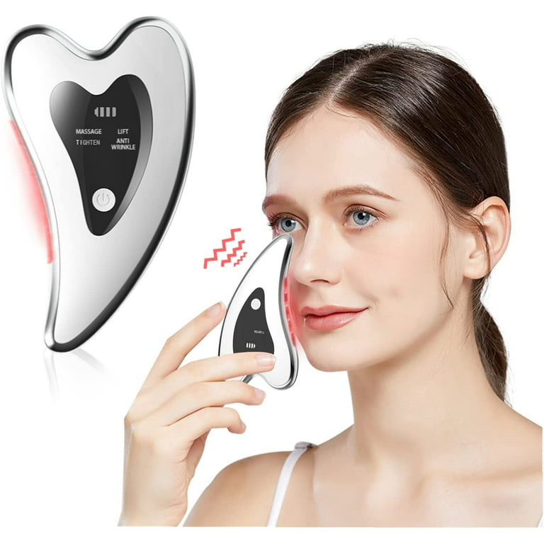 Gua Sha Facial Tools - Electric Gua Sha - Face Sculpting Tool - Heated &  Vibration & Blue & Red Light Face Massager, Anti-Aging, Lift & Wrinkles,  Puffiness, Double Chin, Tension Relief 