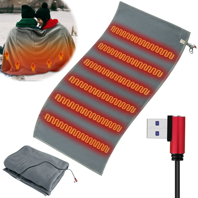 Heated Blanket Battery Operated Portable USB Electric Throw Blanket