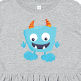 thumbnail image 4 of Inktastic Cute Monster, Blue Monster, Funny Monster, Horns Girls Toddler Dress, 4 of 5