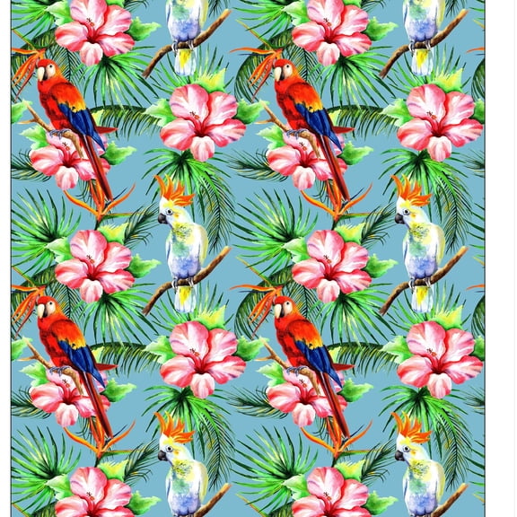 PARROT  Fabric Print Shower Curtain size 72 x 72 inch multi color