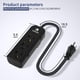 thumbnail image 3 of Paquete de 2 tomas de corriente pequeñas, color negro, cable de extensión de alimentación resistente de 1 pie, tamaño mini, tira de alimentación portátil de 3 tomas para oficina, computadora, accesori, 3 of 5