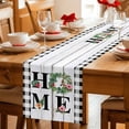 thumbnail image 5 of Vintage Farmhouse Table Runner 70 Inches, Farm Palm Leaves Floral Plaid Wooden Gray Bed Runner Dresser Scarves Tabletop for Indoor Outdoor Parties/Ceremony/Banquet, 13" x 70", 5 of 9