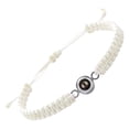 thumbnail image 1 of Pulsera tejida blanca con proyección de 100 idiomas «I You» Pulseras para mujer y hombre Regalo de San Valentín o cumpleaños para novia, novio o esposa Pulseras a juego para parejas, 1 of 8