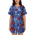 thumbnail image 1 of Balery Abstract Colorful Butterflies Conjunto de Pijama para Mujer con Estampado, Dos Piezas de Manga Corta y Shorts, Ropa de Dormir Suave con Cuello Redondo y Bolsillos-Large, 1 of 6