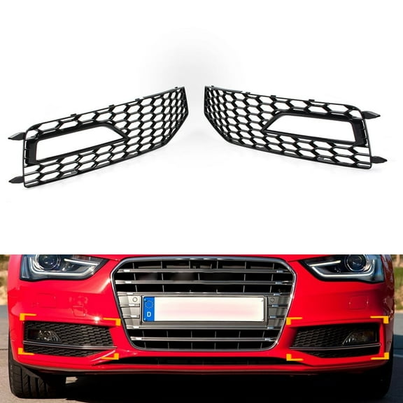 ZS Front Bumper Grille Cover Honeycomb for Audi A4 B8.5 S-line S4 RS4 2013-2015