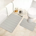 thumbnail image 5 of feimajia Luxurious 2-Piece Memory Foam Bath Mat Set Universal Toilet Rugs for Soft, Absorbent, Non-Slip Comfort. Easy to Machine Wash and Quick to Dry in Dark Tones., 5 of 8