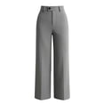 thumbnail image 3 of Htigea Women's High Waisted Work Pants Solid Color Straight Leg Business Pant Dressy Trousers Gray S, 3 of 5