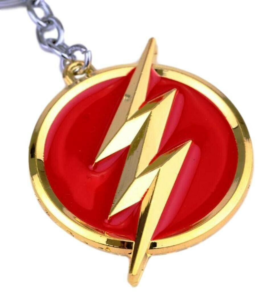 "The Flash" Character Figure  4 1/2" Tall Metal Enamel Key-chain DC Comics 