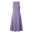 thumbnail image 5 of Kojanyu Women's Summer Sleeveless V-Neck Ruffled Long Dress with Belt 100% Cotton Casual Maxi Dress for Vacation Daily and Special Occasions, 5 of 8