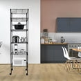 thumbnail image 2 of 6-Tier Heavy Duty Steel Shelving Unit with Wheels and Hooks, 63" H x 17" W x 12", 2 of 6
