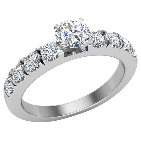 Engagement Rings For Women - Round Brilliant 18K White Gold 1.10 CT (G,SI) GIA Certificate