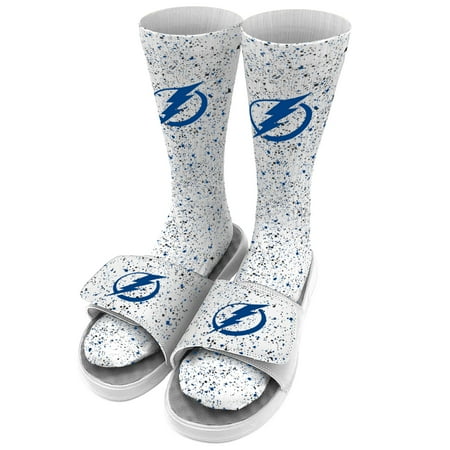 

Men s ISlide White Tampa Bay Lightning Speckle Socks & Slide Sandals Bundle