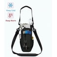 thumbnail image 4 of WANDF Water Bottle Carrier Bag with Phone Pocket, 40oz Tumbler with Handle Accessories,Insulated Water Bottle Holder with Strap,Straw Cover,Pouch for Men Women Hiking Camping Travel Gym(Black Bag), 4 of 9