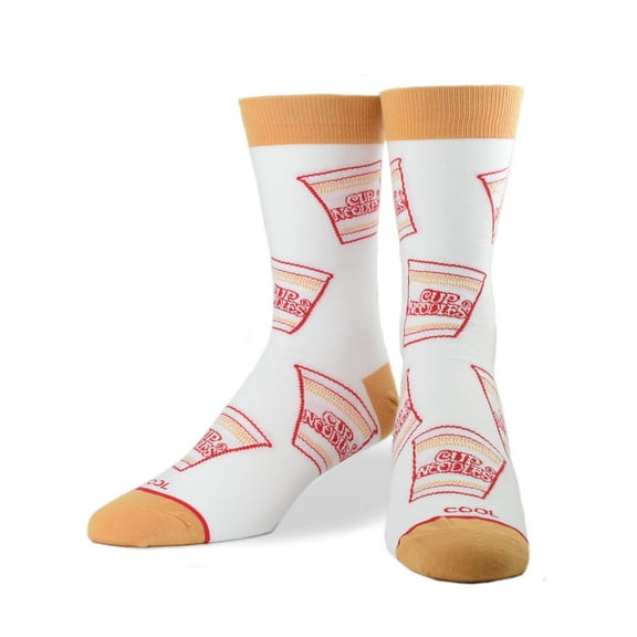 Cool Socks Cup Noodles Crew Socks Officially Licensed Nissin Food Size Large for Men & Women-