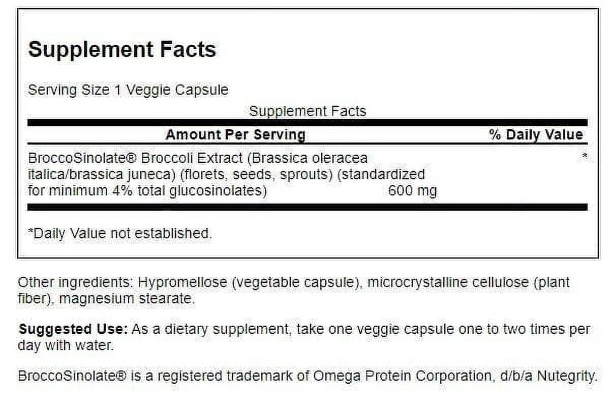 Swanson BROCCOLI W/GLUCOSINOLATES 120VEGAN C