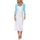 thumbnail image 2 of INSPIRAR CHIC Blusas Semitransparentes para Mujeres Elegantes con Mangas 3/4 Cárdigan Bolero Shrug Azul Claro S, 2 of 6