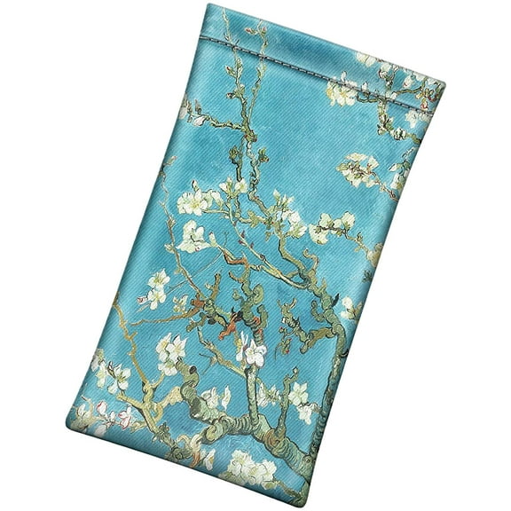 Eyeglasses Pouch with Cleaning Cloth, Portable Squeeze Top Vegan Leather Soft Glasses Case Anti-Scratch Sunglasses Bag