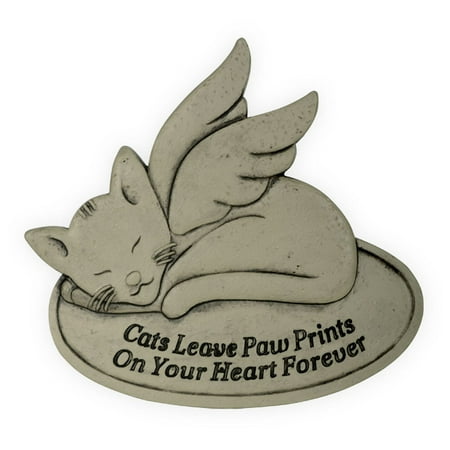 Pet Paw Print Garden Memorial Stone AngelStar Pawsitive Pet Collection Cats Leave Paw Prints on Your Heart Memorial Garden Stone #49804 ()
