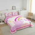 thumbnail image 3 of Erosebridal Cute Unicorn Bedding Twin Comforter Set,Bling Glitter Down Comfortercartoon Rainbow Bedding Sets Twin With Comforter,Ultra Soft Princess Room Decoration,Reversible,2-Piece, 3 of 8