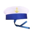 thumbnail image 6 of Jiibva Sailor Hat Yacht Captain Hat Sailor Costume Accessory Men Navy Marine Hat Adjustable Boat Navy Hat For Adult Men, 6 of 7