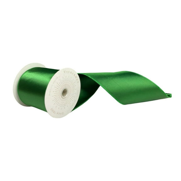 Vickerman QTX241124 4 in. x 10 Yards Emerald Satin Ribbon