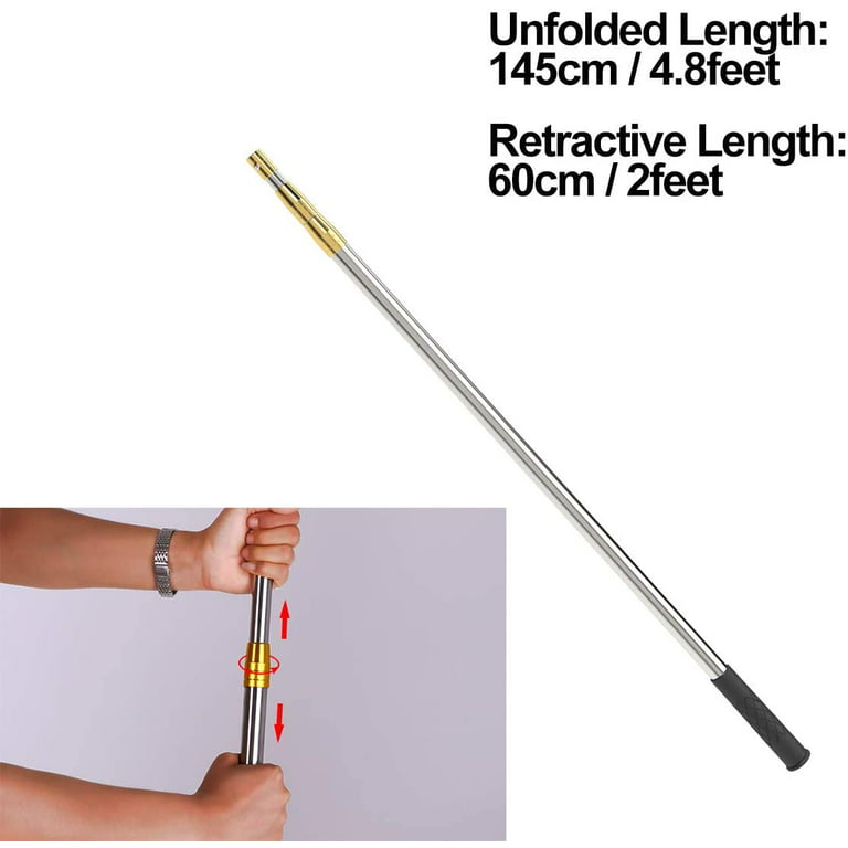 2-4.8 Ft Retractable Telescopic Pole with 8mm Male Screw, Stainless Steel  Fishing Pole with 8mm Screw, Capable for Fishing Hook Harpoon Cyfie