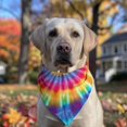 thumbnail image 2 of Dog Bandana 1 Pack,Rainbow Tie Dye Radial Pattern Bandanas for Dogs,Cat Bandana,Small/ Large Dog Bandana 2 Size,Dog Bandanas Girl Boy, 2 of 6