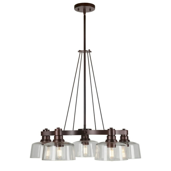 Acopa 5-Light Antique Bronze Chandelier with Clear Glass - Antique Bronze