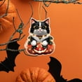 thumbnail image 6 of Halloween-Themed Pumpkin Kitten Keychain Pendant - Halloween Costume Car Backpack Ornament, Double-Sided Printing Cute Decoration, Suitable for Keys or Home Decoration, 6 of 6