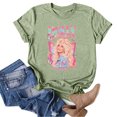 thumbnail image 2 of Dolly Shirt for Women Retro Floral Portrait Graphic Tee Country Music T Shirt Short Sleeve Crew Neck Casual Western Top, 2 of 5