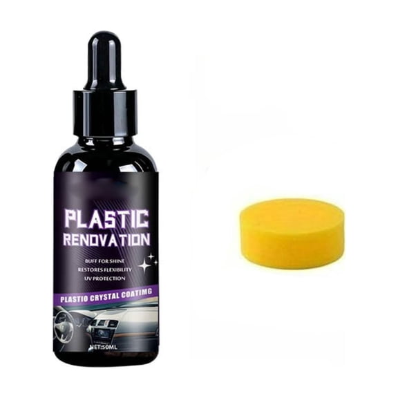 Car Plastic Restorer Black Plastic for Cars Interior Exterior Crystal Coating Trim Restorer Automotive for Car Detailing 1.7 Fluid Ounce