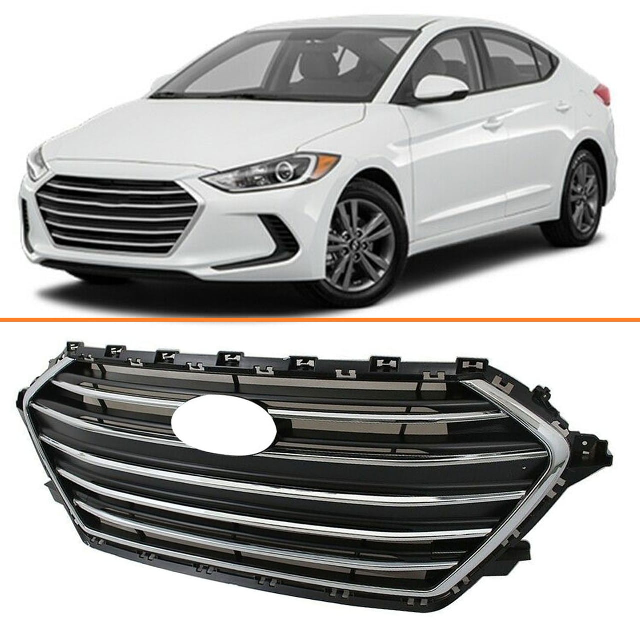 Labwork Front Bumper Grill Grille Fit for 2017 2018 Hyundai Elantra ...