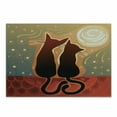 thumbnail image 1 of Animal Cutting Board, Female and Male Cats in Love Watching Moon Luna on Starry Sky Print, Decorative Tempered Glass Cutting and Serving Board, Small Size, Sage Green Orange, by Ambesonne, 1 of 1