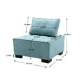 thumbnail image 7 of Modern Square Ottoman with Polyester Fabric Finish and Solid Wood Leg, Lazy Chair for Bedroom and Living Room, Mint Green, 7 of 7