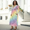 thumbnail image 3 of FKELYI Tie-Dye Rainbow Print Womens Fall Dress Long Sleeve Maxi Dress for Wedding Party Casual Outdoor Cloth V Neck Soft Dresses with Pocket, 3XL, 3 of 6