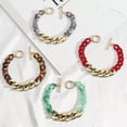 thumbnail image 4 of Tortoise Shell Acrylic Link Chain Bracelet for Girls Flat Cuban Resin Bangles, 4 of 8
