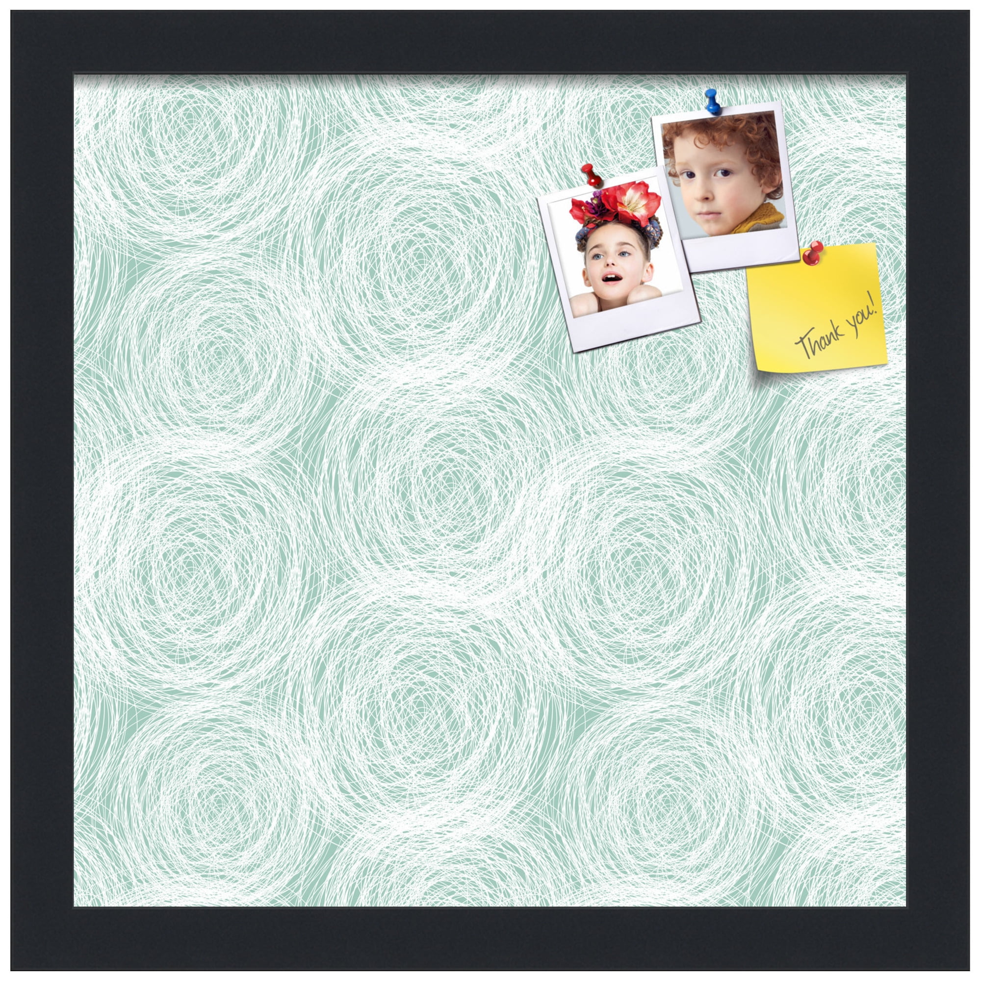 PinPix ArtToFrames 11x11 Custom Cork Bulletin Board    Poster Board Has a Fabric Style Canvas Finish, Framed in Satin Black (PinPix-1926)