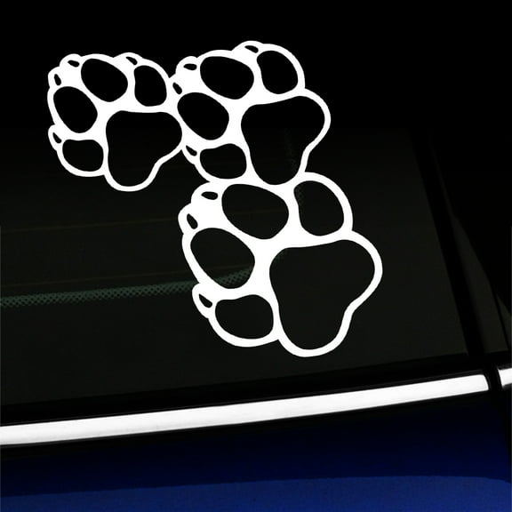 Paw Print Trio - Vinyl Decal - Choose Color - [WHITE]