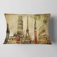 thumbnail image 2 of Designart Vintage Postal Card - Contemporary Throw Pillow - 12x20, 2 of 5