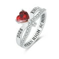 thumbnail image 3 of USA Mementos Custom Grad Class Rings Sterling Silver for Women High School and College-Heartbeat, 3 of 5