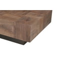 thumbnail image 4 of Rectangular Solid Wood Coffee Table Mango Wood Dark Brown Top with Dark Base, 4 of 7