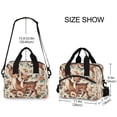 thumbnail image 4 of joogoo Cute Vintage Deers Flowers Insulated Lunch Bags Reusable Cooler Box with Shoulder Strap, 4 of 6