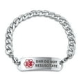 thumbnail image 1 of DNR-Do Not Resuscitate Identification Medical ID Miami Cuban Link Bracelet for Men 8.5 Inch Steel Custom Engraved, 1 of 6